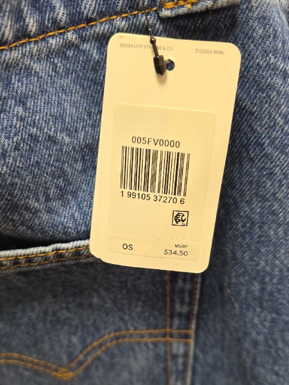 Levi's Light Blue Denim Tote with Front Pocket NWT - Picture 4 of 4